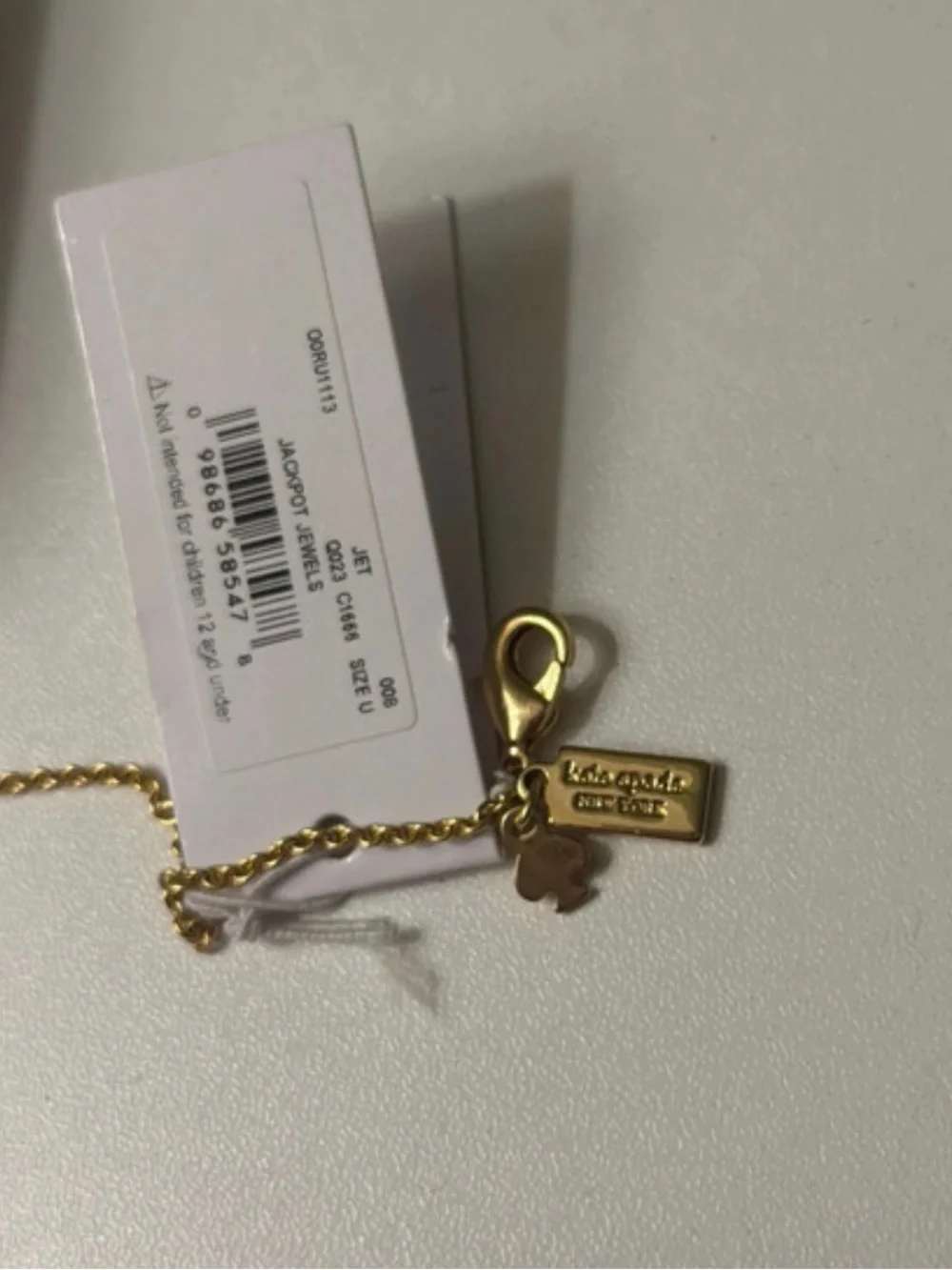 Kate Spade Jackpot Jewels Black Gold Bow Necklace and Earrings Set Dustbag NWT